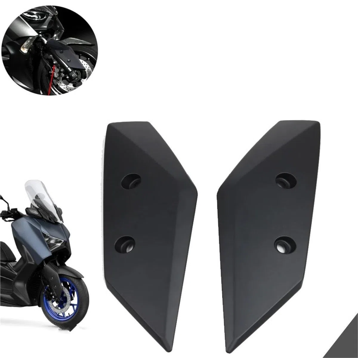 Protector contra salpicaduras de ruedas Placa Protectora Decorativa Para Cubierta Lateral Guardabarros Delantero Motocicleta Adecuada Para Y&amaha XMAX300 XMAX 250 300 X-MAX300 2018-2023(Black-a)