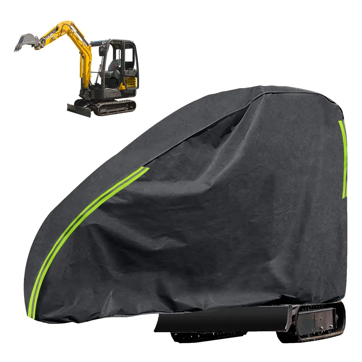 Cubierta de Excavadora, Cubierta 420D para Miniexcavadora 800-1600 kg, Lona Impermeable Y Transpirable para Excavadora, Cubierta de Miniexcavadora contra La Lluvia, La Nieve, El Viento