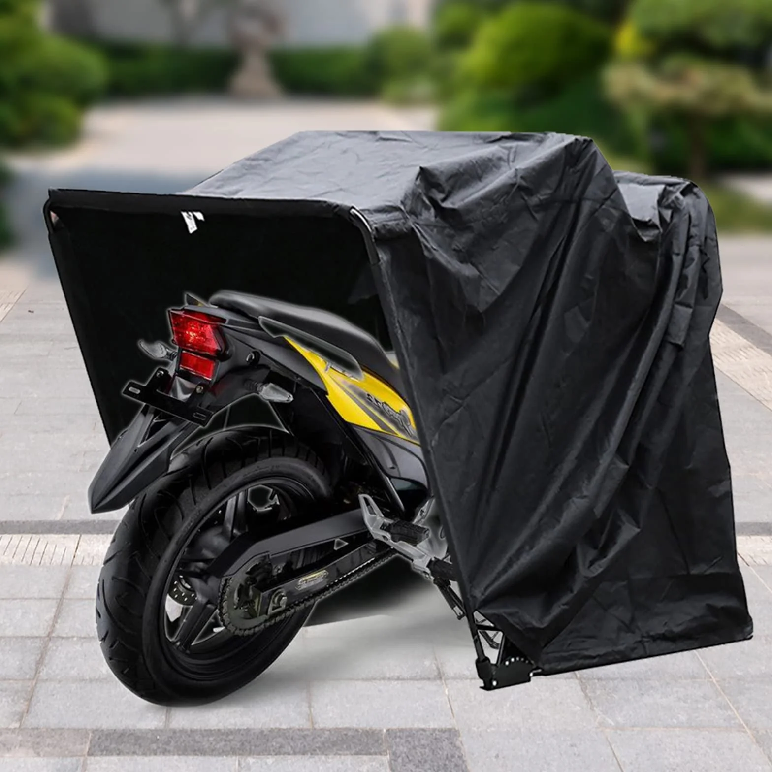 Garaje tienda motocicleta Garaje plegable impermeable Motoguard impermeable Garaje tienda Oxford Garaje plegable universal con bolsa negro