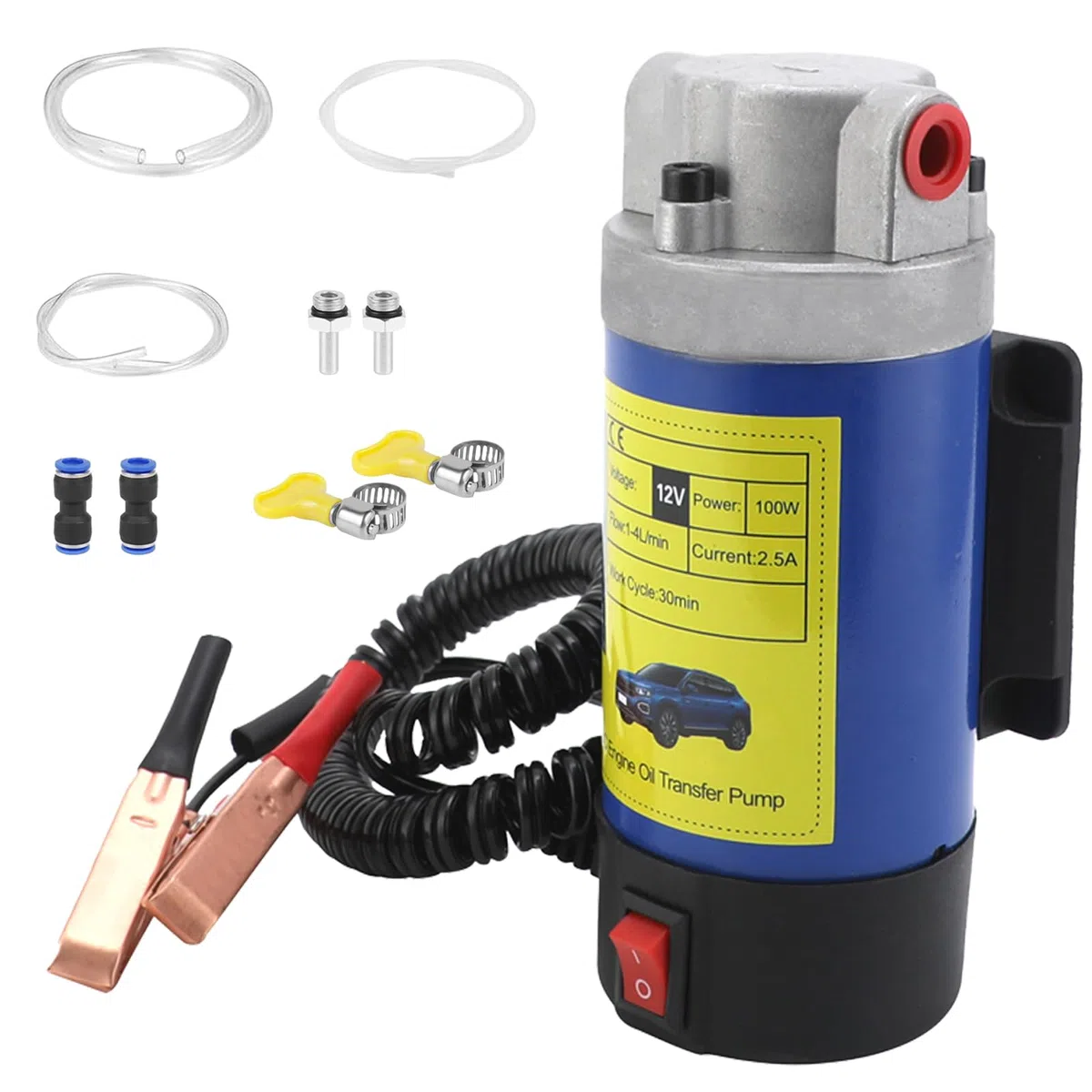 Bomba de cambio de transferencia de aceite del motor TONZACK 12V 100W Bomba extractora de aceite del motor Bomba de cambio de aceite apta para coche RV Motocicleta Barco Bomba de aceite eléctrica