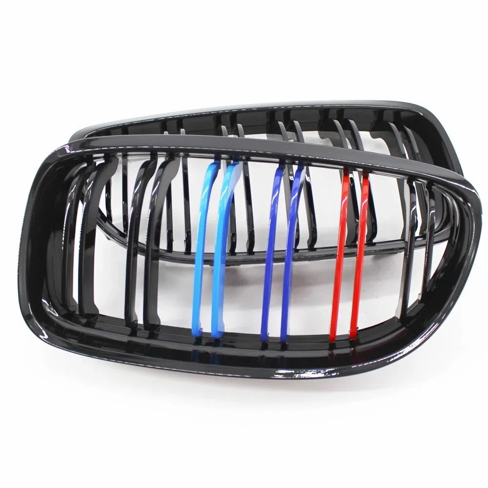 Riñones Negro Rejilla Radiador Rayas 3er E90 Accesorios Sport Parrilla delantera Brillo Negro Deporte Parrilla Radiadora para Serie 3 E90 E91 LCI 323i 325i 328i 330i 335i (E90 2009-2012 LCI,