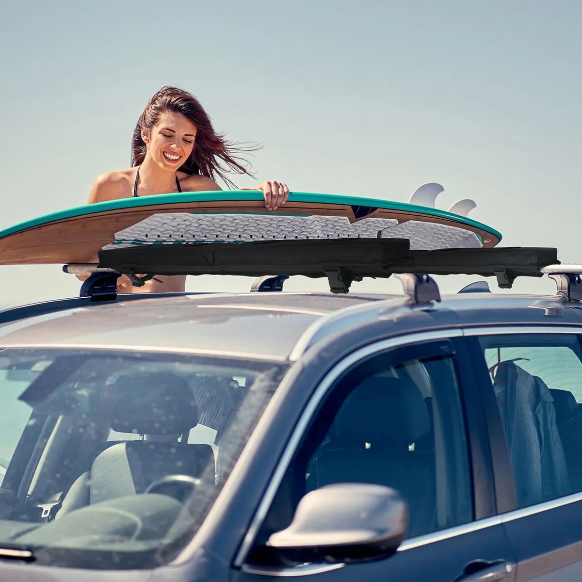 Portaequipajes de Coche,Barras para Portaequipajes de Techo Suave Universales para Coche para Transportar Kayak/Tabla de Surf/Canoa/Esquíes