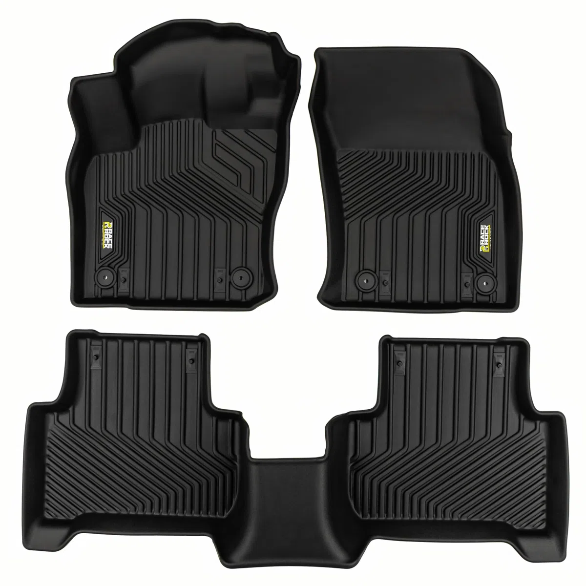 FROGUM Race Rock Alfombrillas para Coche 2 en 1 TPE + Terciopelo Alfombras para Volkswagen Tiguan II 2016-2024| Los Bordes Altos hasta 20cm