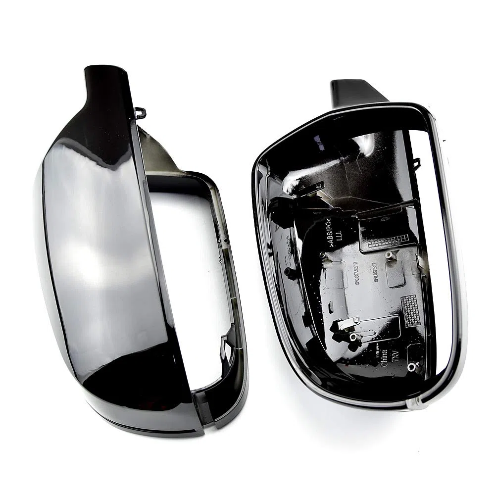 Carcasas de espejo retrovisor Cubierta de protección Cap Car Styling Shell Carcasa de espejo lateral Cubiertas Compatible con A3 8P A4 A5 S5 B8.5 RS3 RS4 RS5-Negro