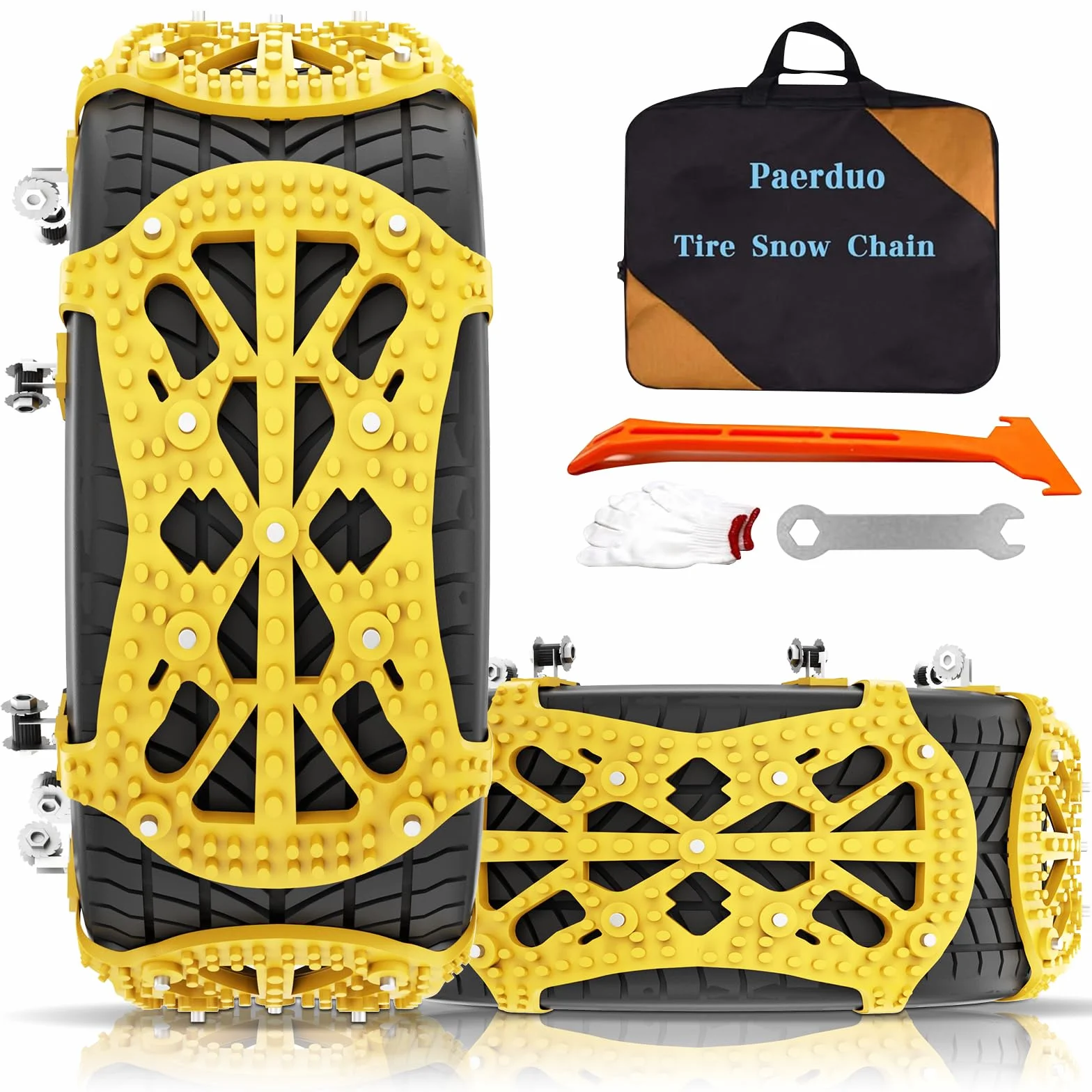 Cadenas coche nieve,adecuadas para neumáticos de 165~265 mm de ancho,6 paquetes de cadenas coche nieve universal,aptas para coches,SUV y ATV,cadena nieve,205 55 r16 215 55 r18 215 65 r16/r17/ r18 etc