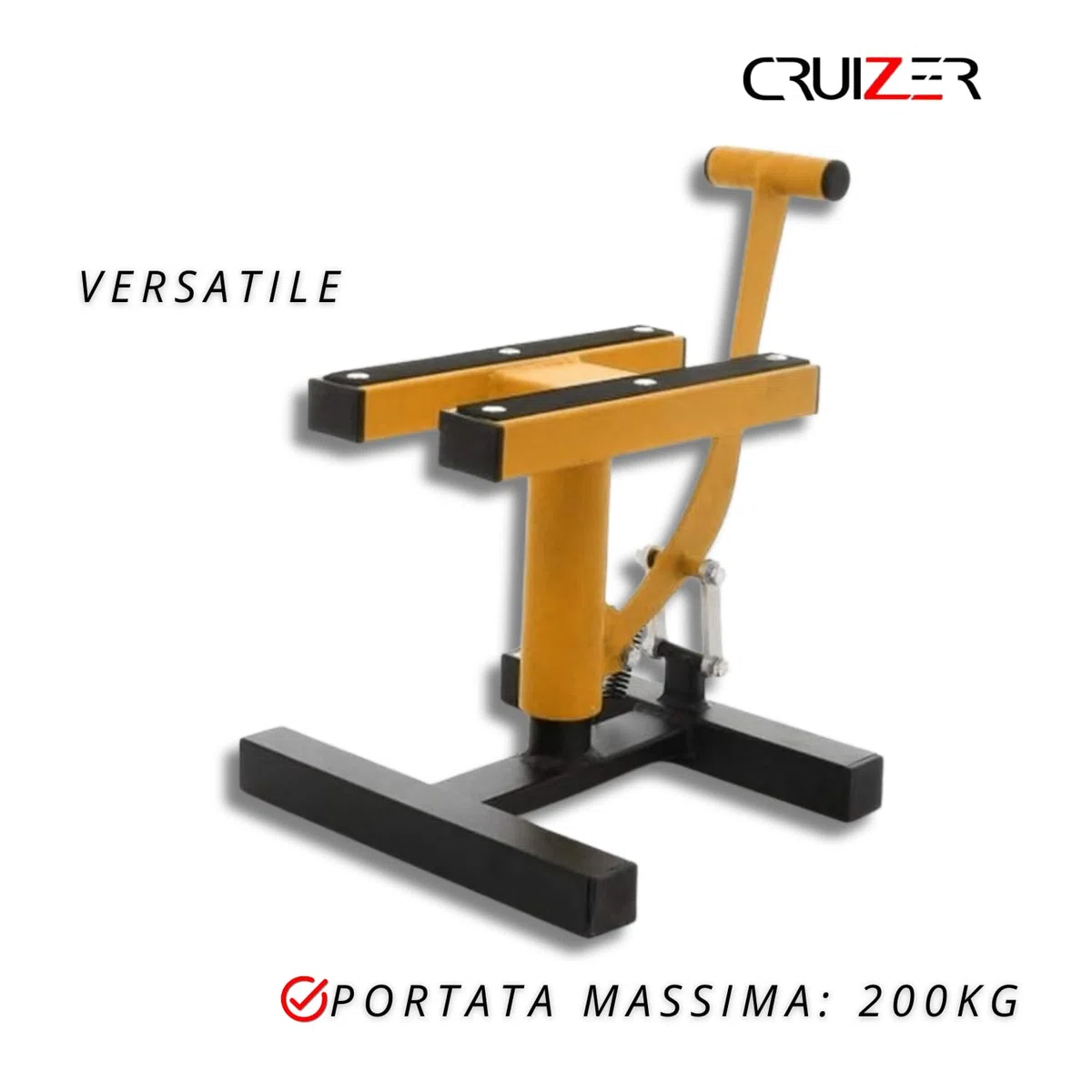 CRUIZER Caballete central amarillo para moto, motocross, enduro, motard, mantenimiento, carga máxima 200 kg, colores surtidos (amarillo)