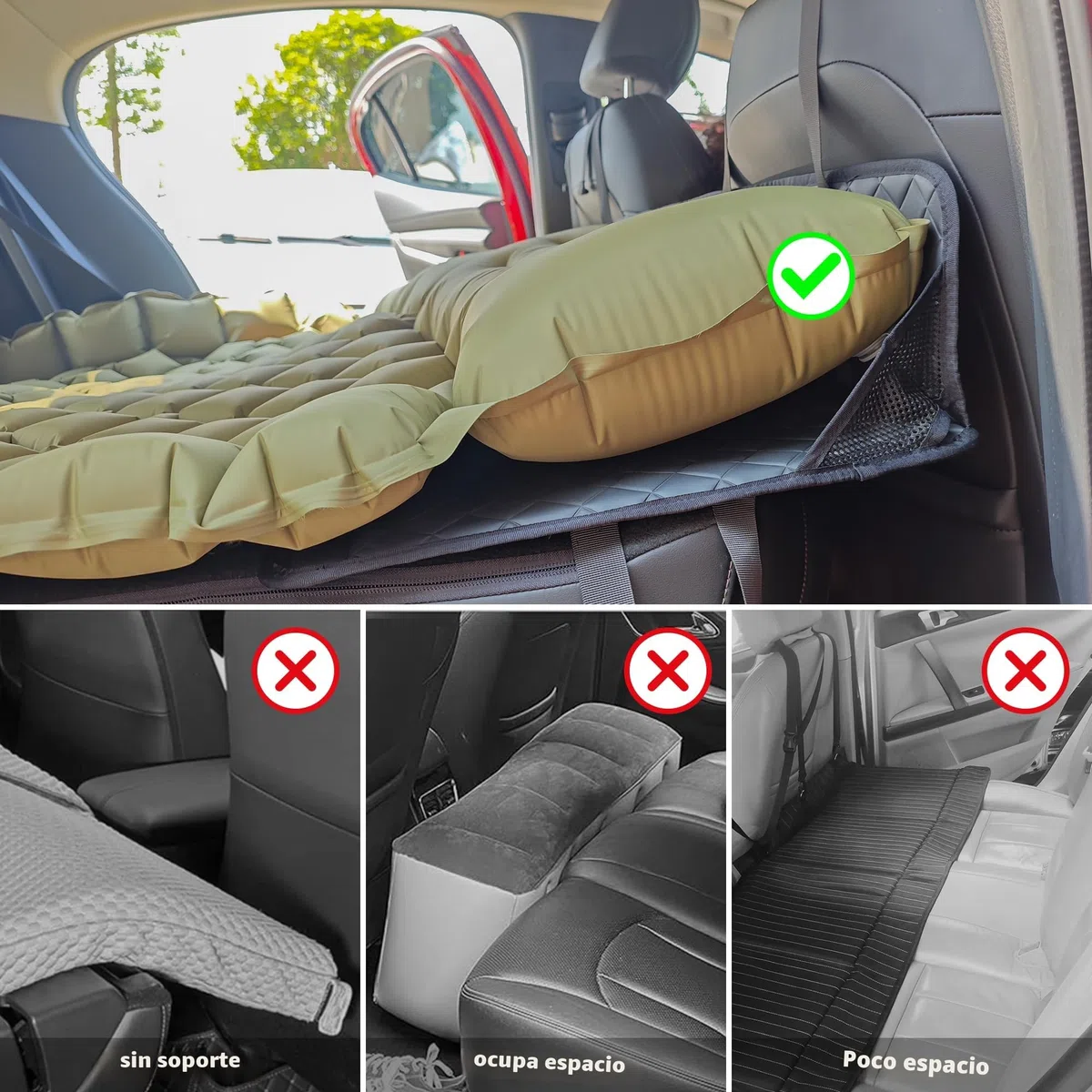 EULANT Extensor de Asiento Trasero de Coche, Soporte de Colchón de Aire de Coche,Alargar el Asiento Trasero Proporciona más Espacio para los Perros,para la Mayoría de Coches/SUV/MPV, Tesla Model Y/3