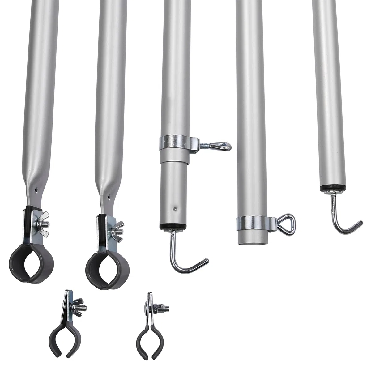 GEAR Roof Pole Set - Juego de 2 barras telescópicas con gancho para techo de aluminio (230-325 cm)