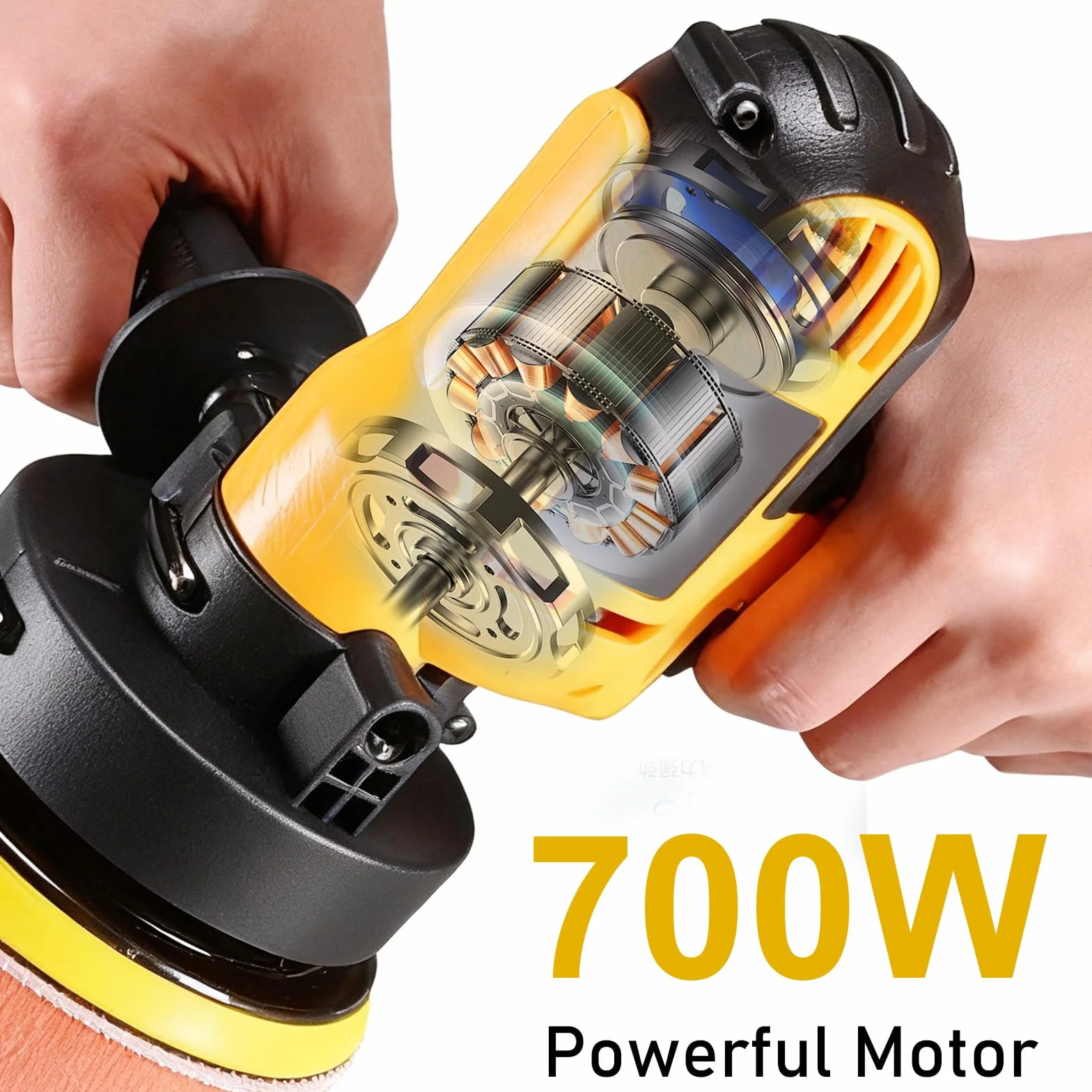 Kit de pulido y encerado para coche de 700 vatios con 6 velocidades variables y 12 accesorios, ideal para detalles, pulido, encerado y eliminación de arañazos