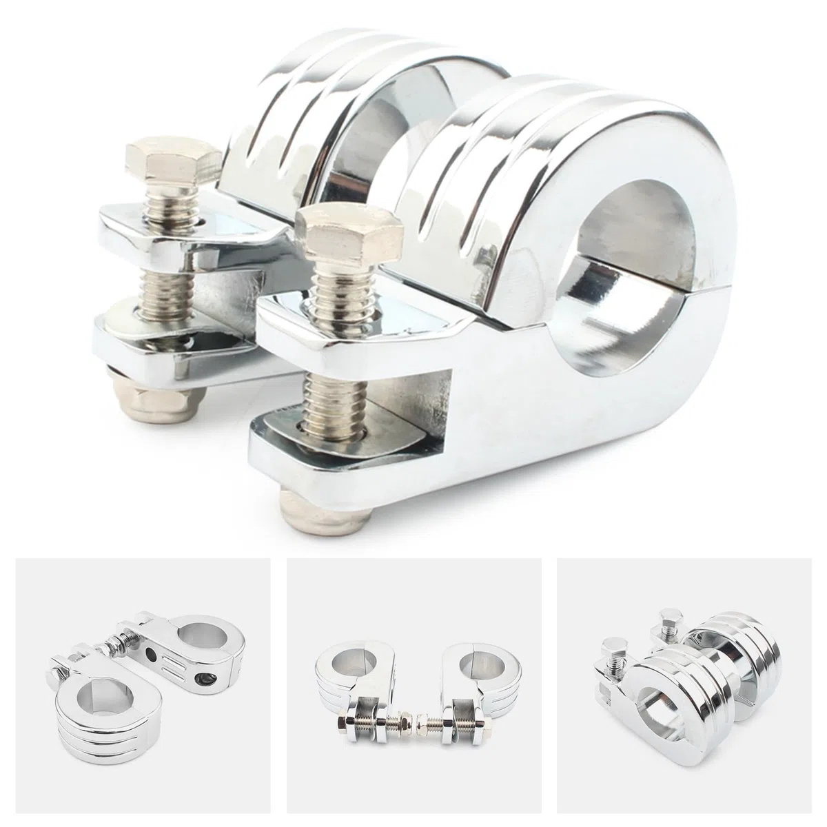 Abrazaderas de Clavija de pie de Montaje de Barra de Choque de Carretera de 1,5 "38mm para Harley 1-1/2" Protector de Motor