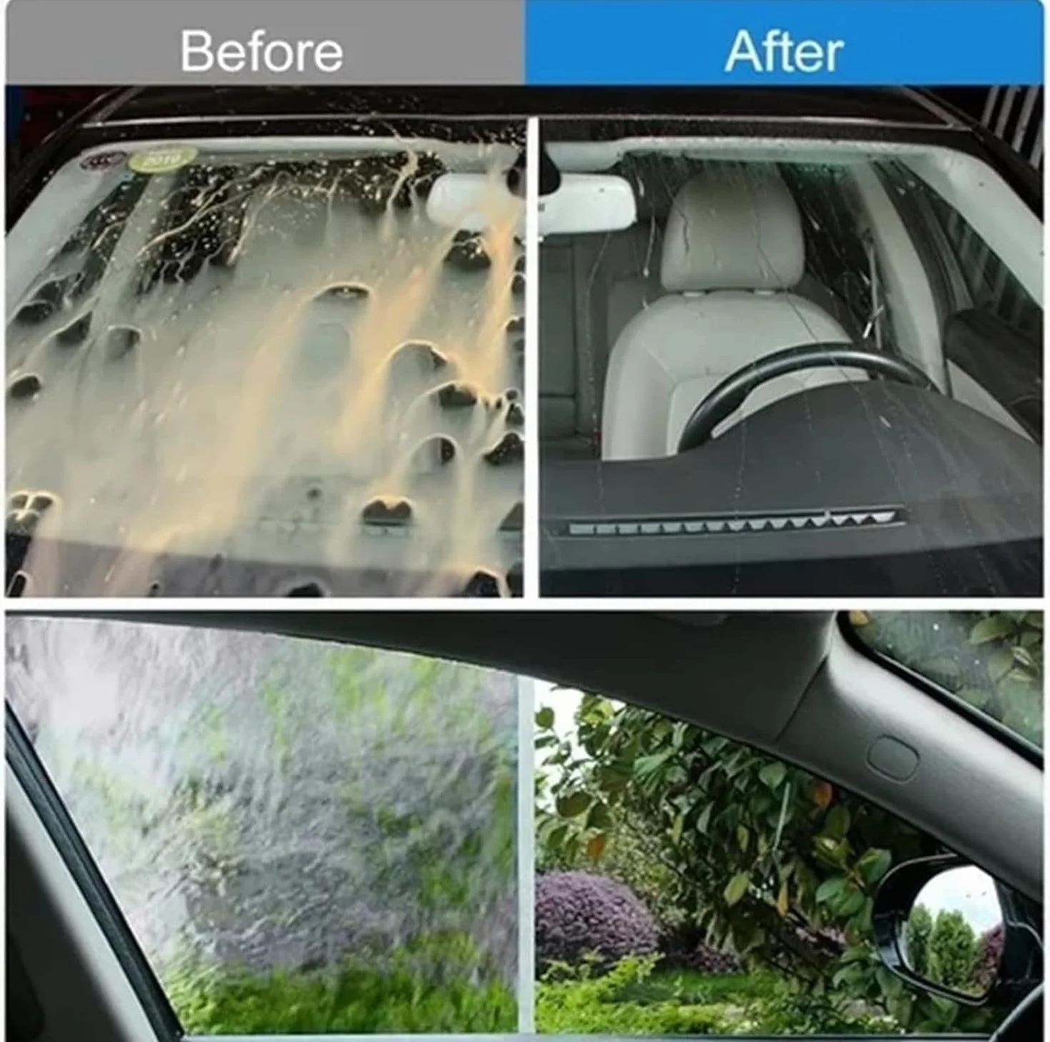 Sopami-Spray para revestimiento de coche, elimina la película de aceite de vidrio del coche, Sopami cubre rápidamente el espray de cera para pulir el coche (Pulverizar*2)