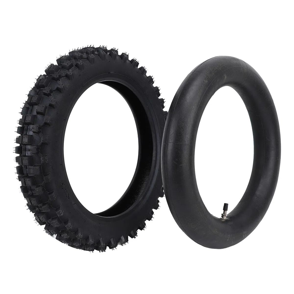 KIMISS Neumático 80/100-12 para motocross, kit con cámara 90/100-12 y válvula, para mini bikes y scooters, agarre off-road, diseño resistente
