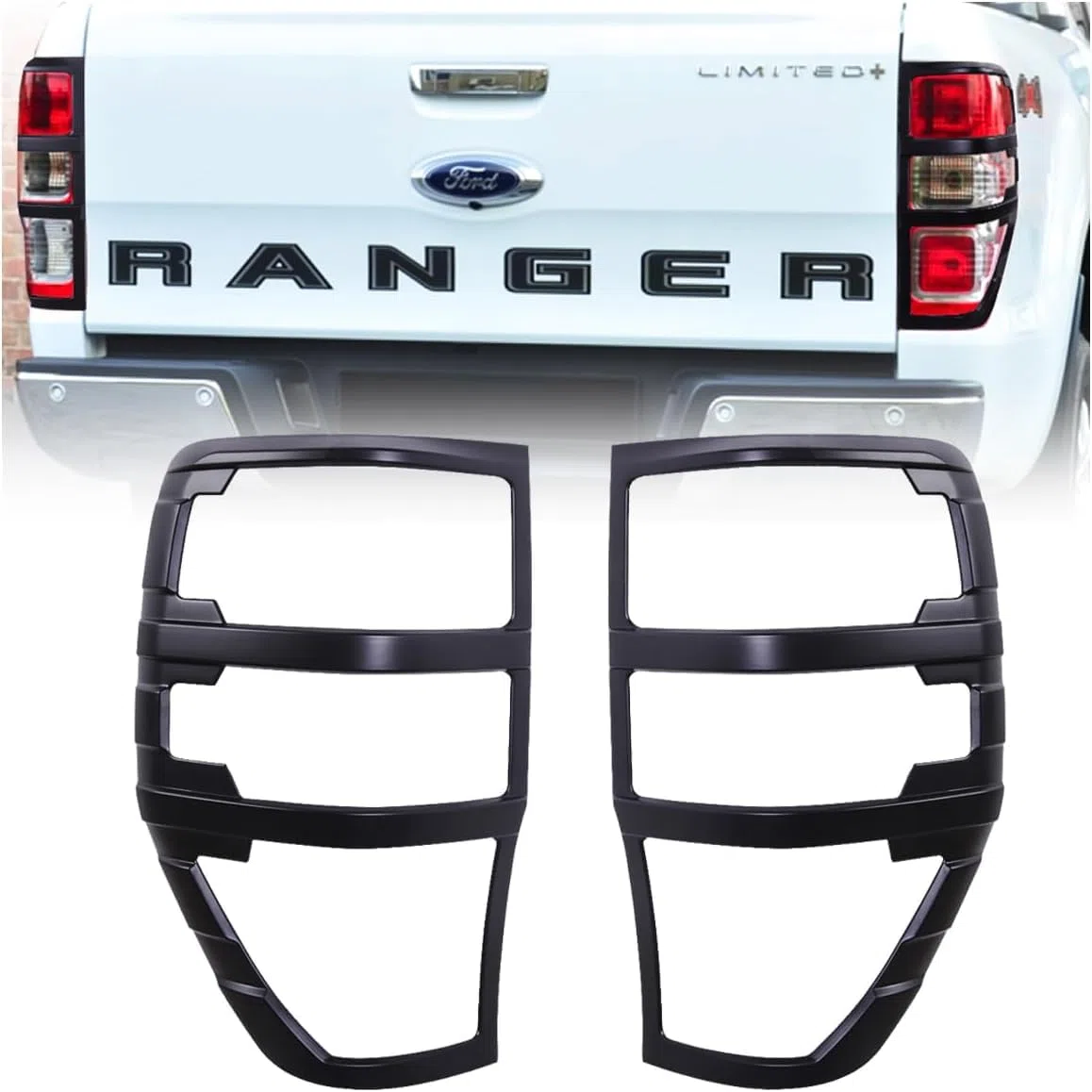 Cubiertas de faros traseros para Ford Ranger 2012-2022, T6 T7 T8 Wildtrak Raptor XL XLT XLS Limited Platinum MK1 MK2 MK3 (2012-2022 Cubierta de luz trasera)