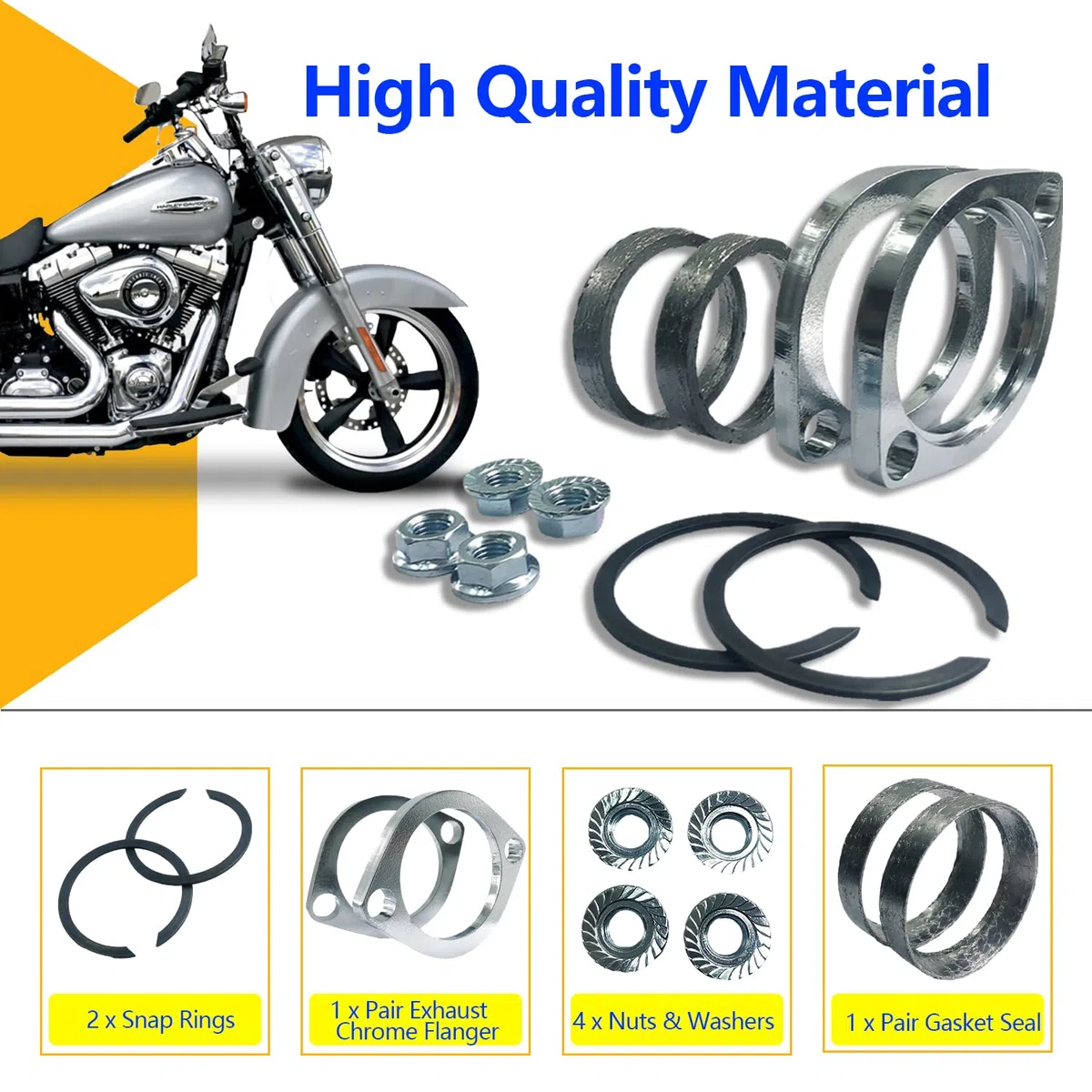 Kit de instalación de juntas de brida de escape para Harley-Davidson Big Twin Sportster 883 1200 XL883 XL1200 48 72 1984-2022