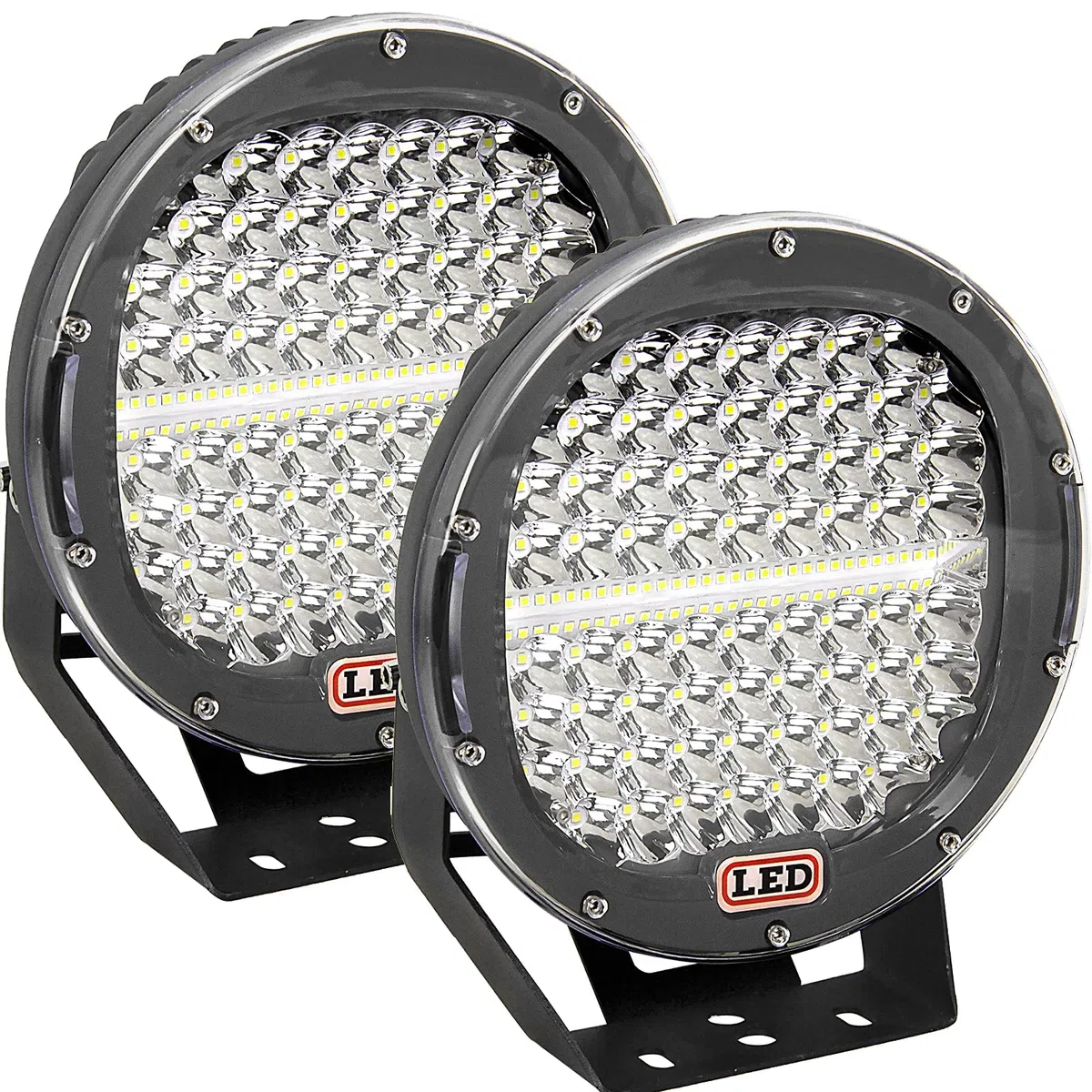 Willpower - 2 faros de trabajo LED, 23 cm, 9 pulgadas, 294 W, redondos, 12 V, 24 V, luces antiniebla, foco de largo alcance, impermeable, IP67, para 4 x 4, coche, camión, tractor, SUV, barco, Quad