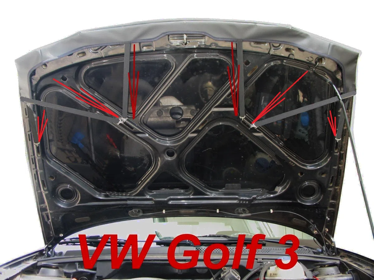 AB-00002 Protector del Capo Compatible con VW Volkswagen Golf 3 1992-1997 Bonnet Bra Tuning