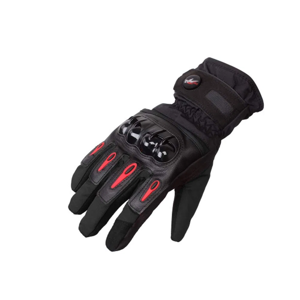 2KP CE Guantes de Moto para Hombre Mujer, Guantes de Moto para Primavera, Guantes Moto Impermeables a Prueba Viento Guantes Térmicos con Pantalla Táctil con Nudillo Duro para Motocross Racing BMX MTB
