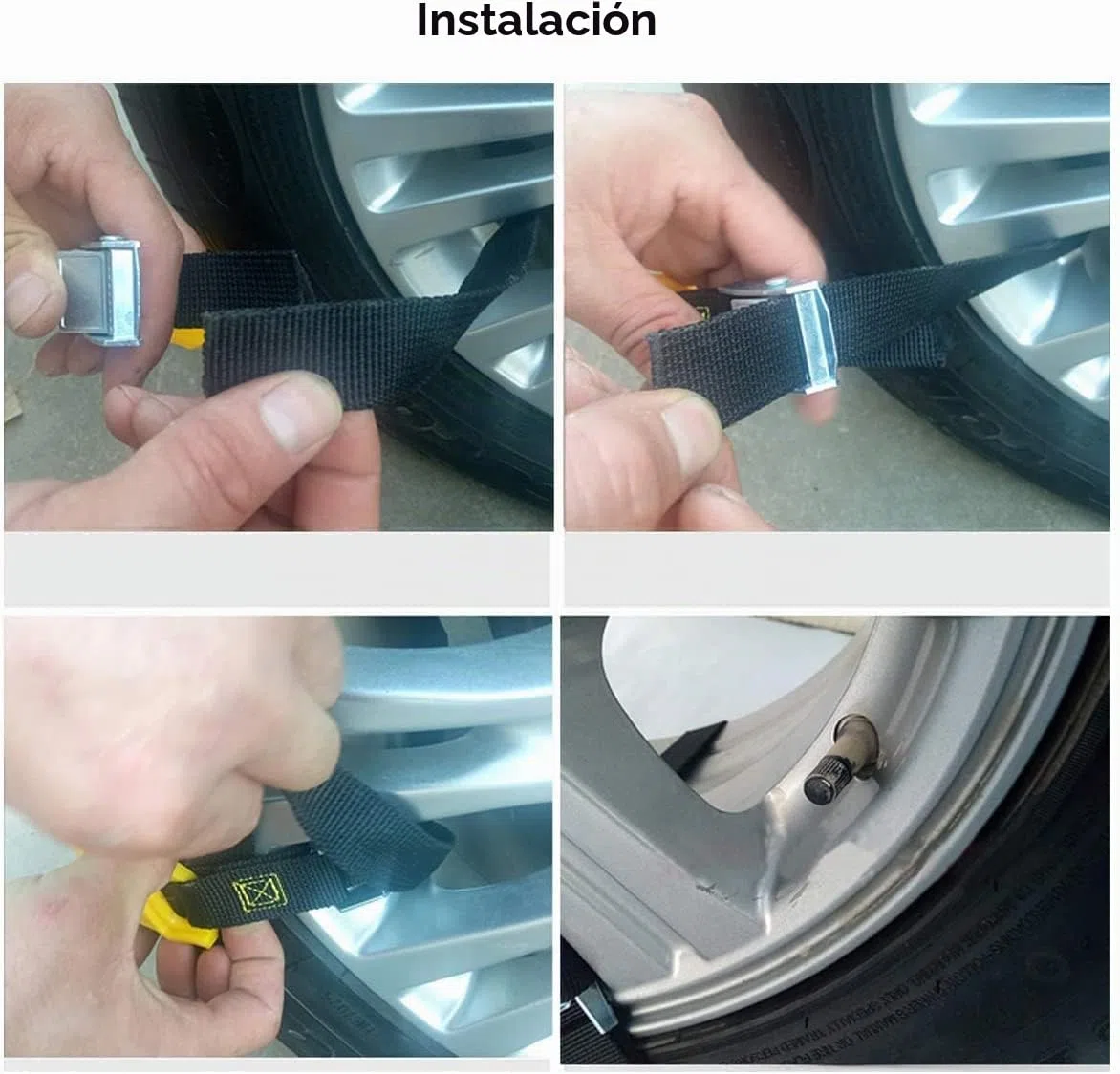 Riloer Cadenas de neumáticos de nieve, 10 cadenas de nieve antideslizantes para coche, para nieve, barro y arena, cadenas universales de neumáticos de invierno con bolsa de almacenamiento