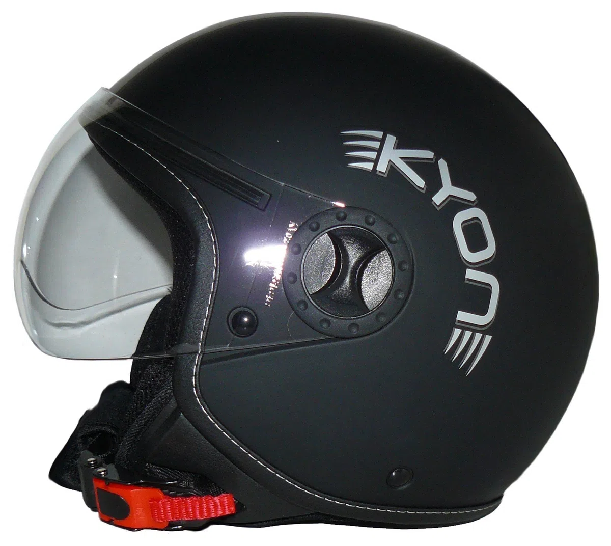 Casco jet con 2 visores en color negro mate con rayas plateadas H710