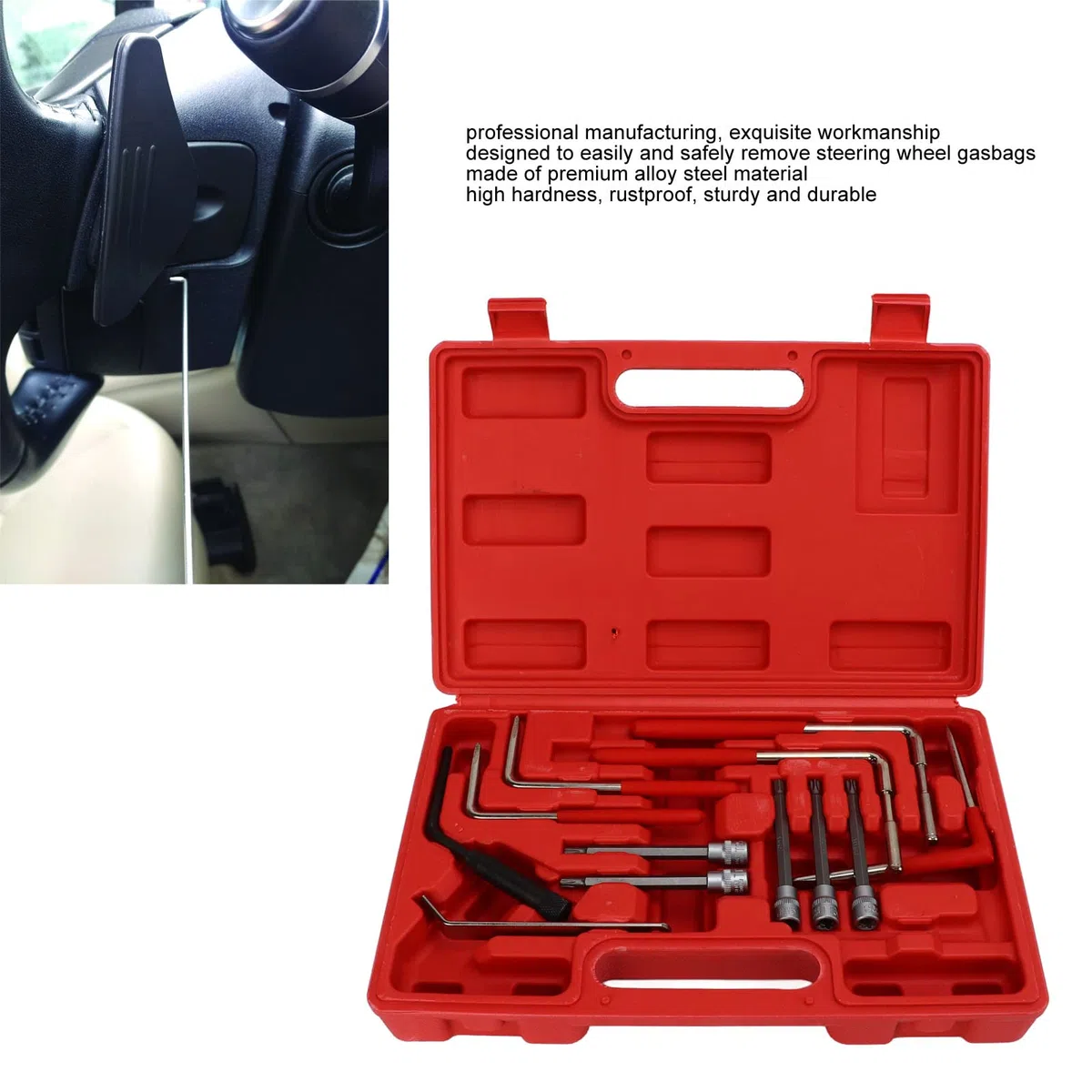 Juego de 12 Herramientas para Extracción de Airbag - Kit Profesional de Reparación de Volante para &