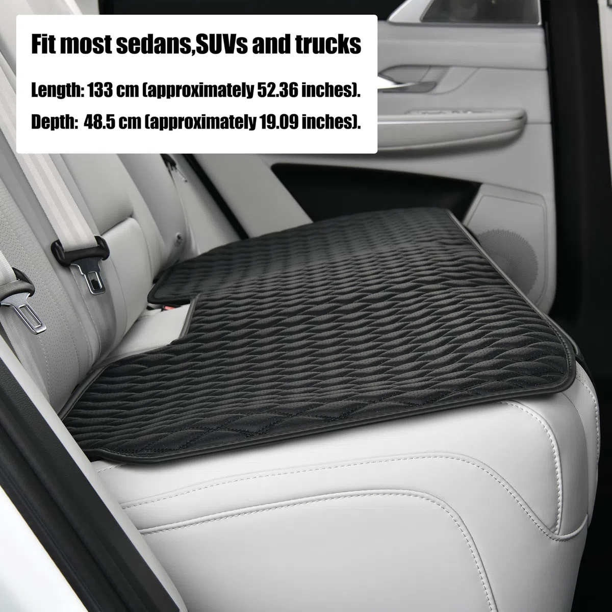 Cubierta de asiento de coche, cojín negro de base de cuero, cubierta universal para vehículos SUV, protector de asiento de coche impermeable y antideslizante (juego completo)