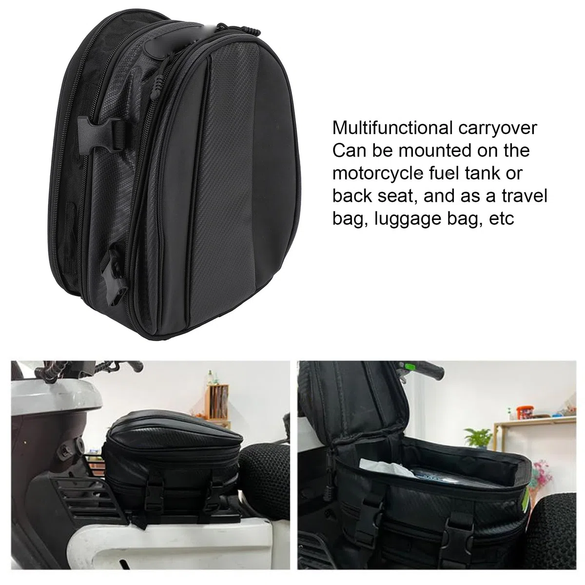 Bolsa Multifuncional y Impermeable para Motocicleta, Mochila para Asiento Trasero y Bolsa de Tanque, Mochila para Equipaje