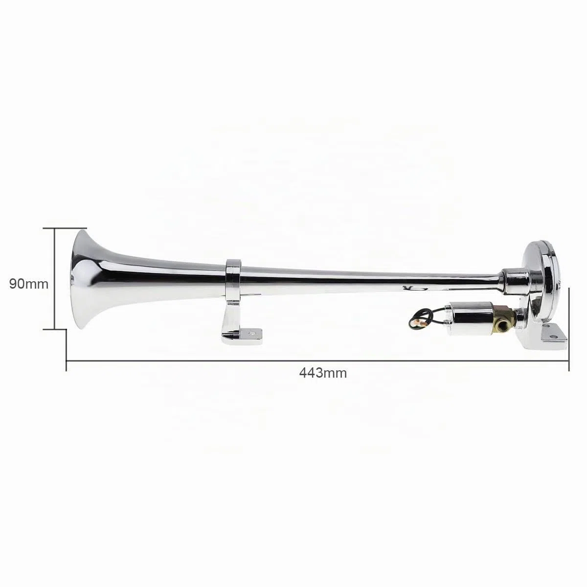 44CM Bocina de tipo trompeta muy ruidosa, de 12V / 24V y 150 dB, de aire, para camión, coche, barco o tren