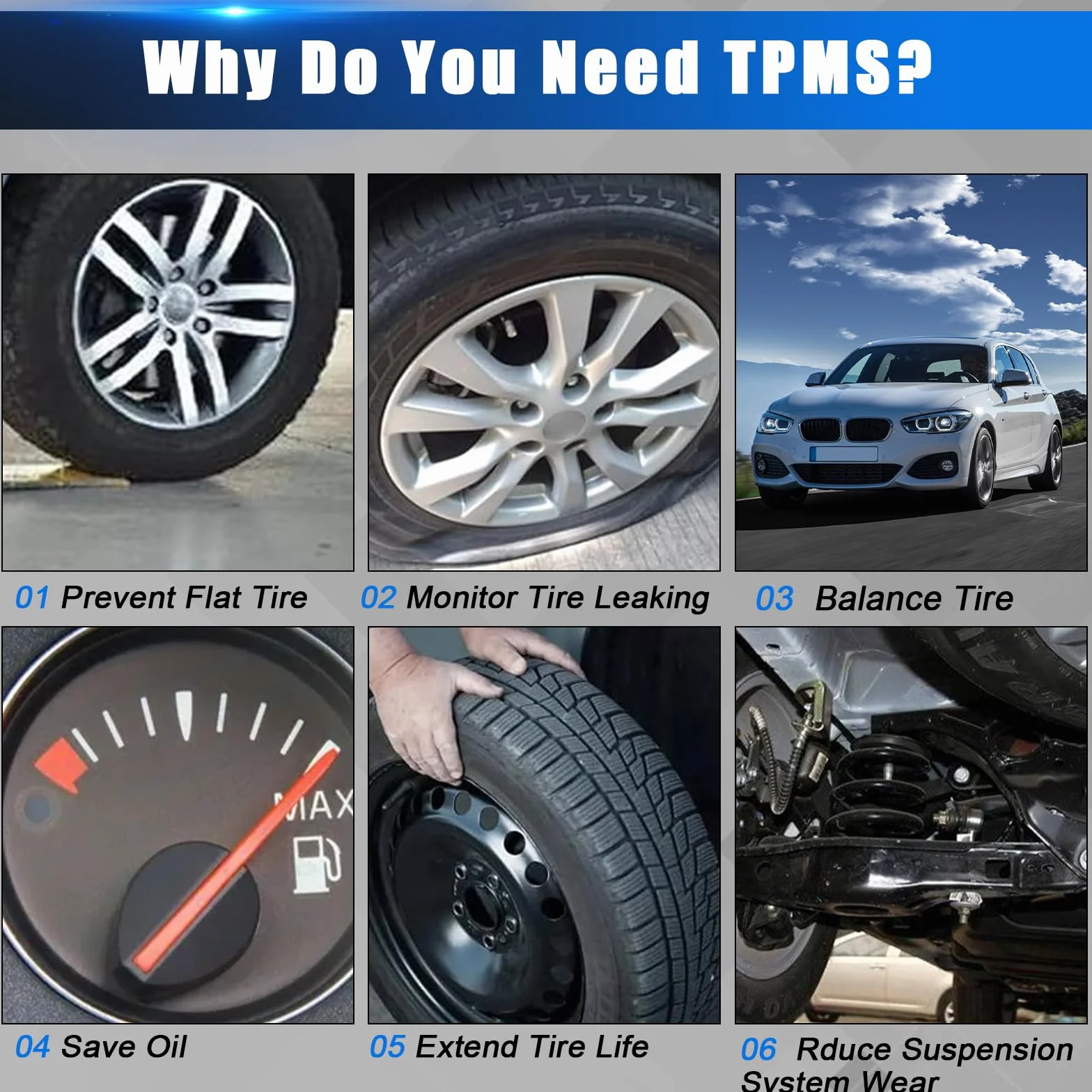RDKS TPMS - Sensor de Presión de Neumáticos Compatible con BMW Serie 1 3 4 M3 F20 F21 F22 F23 F87 F45 F30 F31 F32 F33 F34 F36 i3 i8 X1 X2 X5 X6 36106881890 36106856209