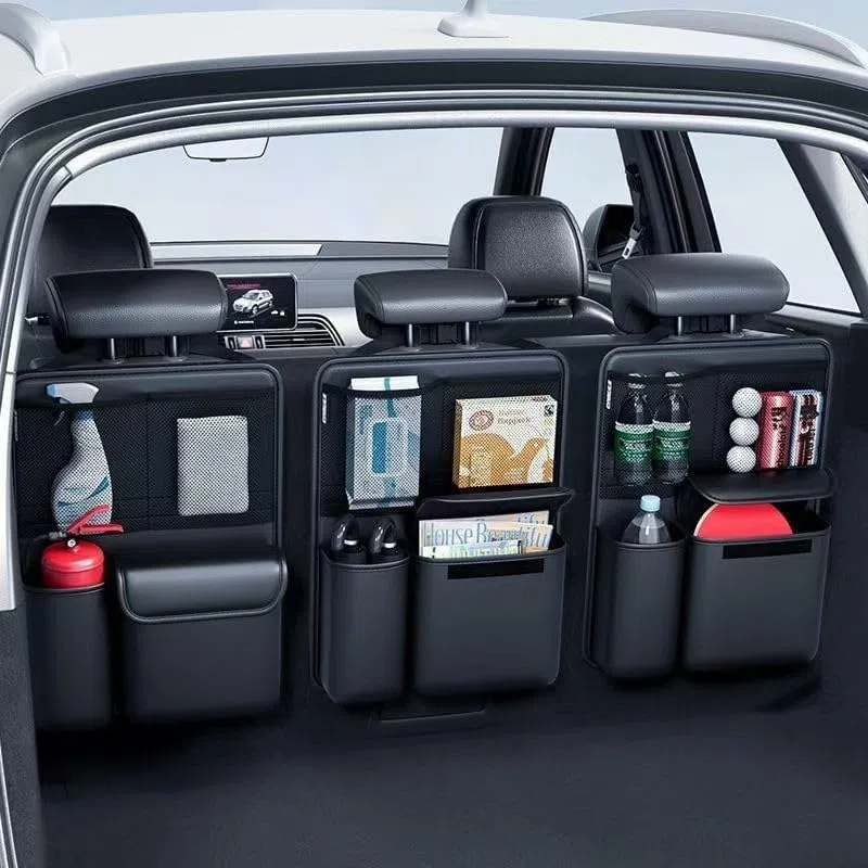 Organizador Maletero para Land Rover Range Rover Sport III 2025 2024 2023 2022, Piel Bolsa de Almacenamiento Suspendida Asiento Trasero Orden de Coche Accesorios Interior Contenedor,2pcs