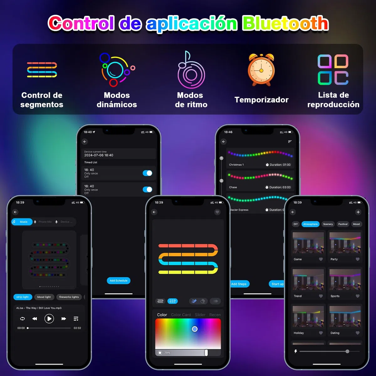 Lichaser Tira de luces Ip68 1M