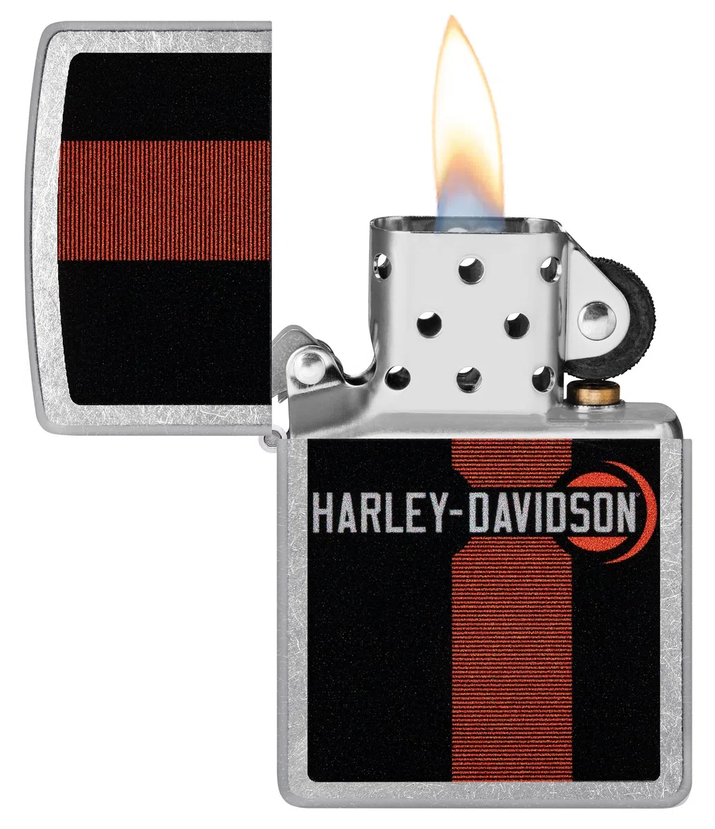 Zippo Harley-Davidson Logo Design Street - Encendedor de bolsillo cromado