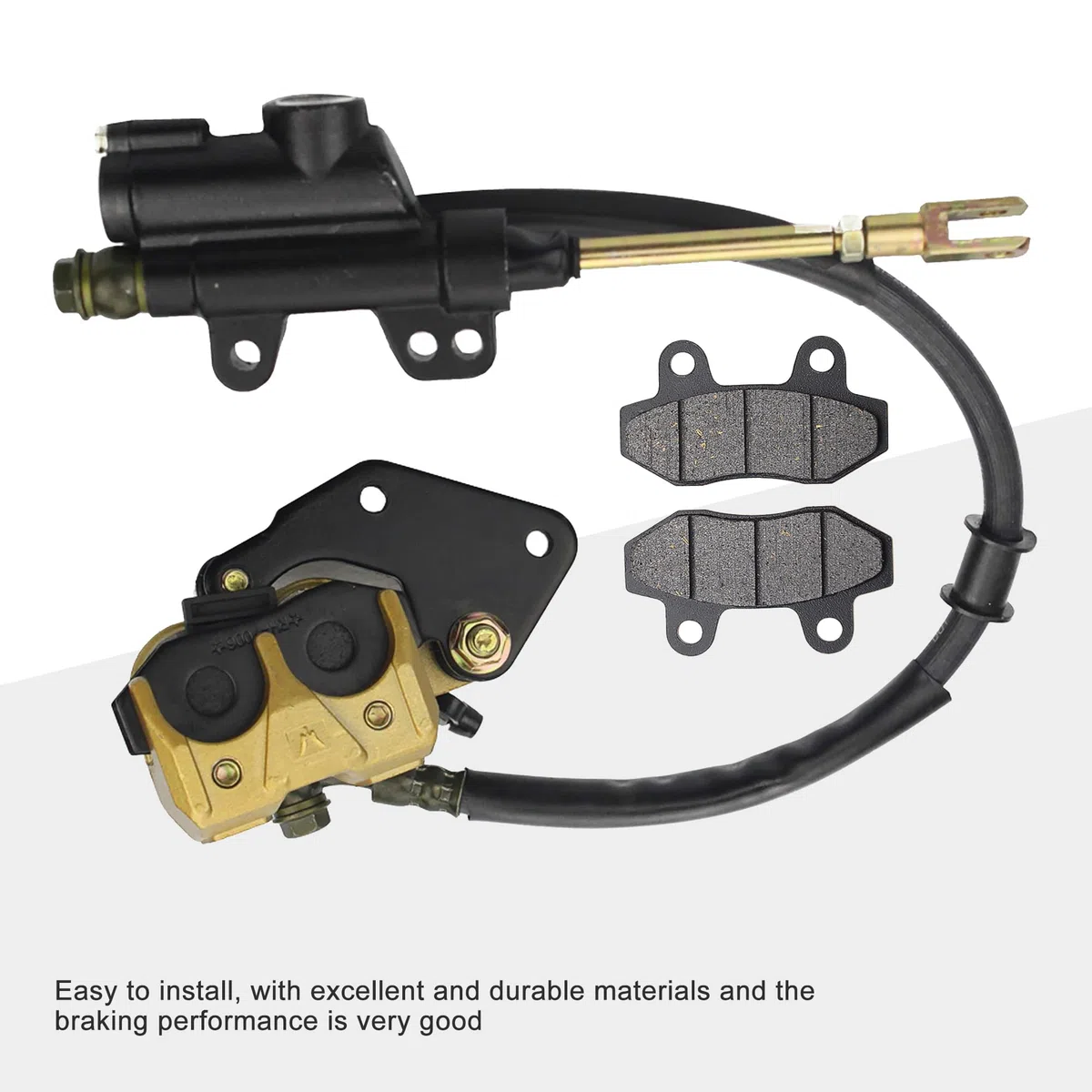 GOOFIT Conjunto De Cilindro Maestro De Freno De Disco Trasero Con Pastillas De Freno Reemplazo Para VehíCulos Todoterreno Atv De 50cc 70cc 90cc 110cc 125cc