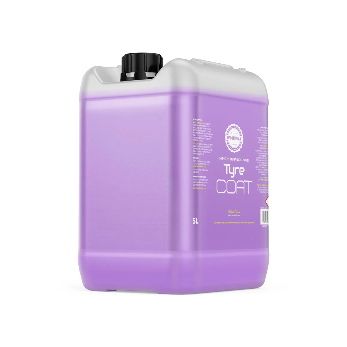 Infinita de Cera Capa de Llantas 5L SiO Spray y Revestimiento para Llantas, a Base de Agua, Acabado Satinado Recubrimiento de Llantas de Larga Duración, Fórmula No Gris Tamaño Comercial