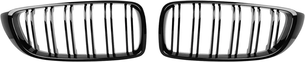 Parrilla de enfriamiento negra brillante para Serie 4 F32 F33 F36 F80 F82 2014-2019 Nieren Doble Barra Parrilla frontal
