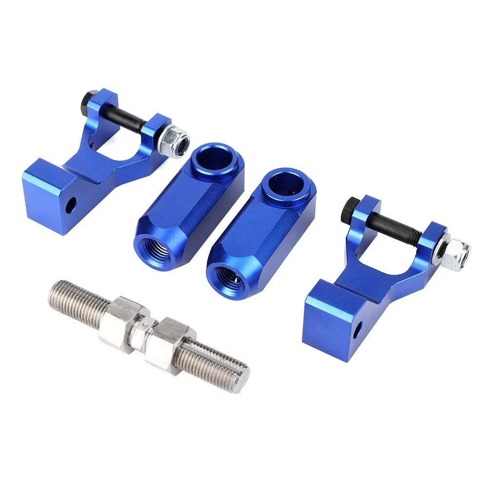 KIMISS Kit de Descenso Trasero Delantero, Frenado y Suspensión ATV, Kit de Descenso Trasero Delantero Ajustable ATV Compatible con Raptor 350 660 700Blue (Azul)