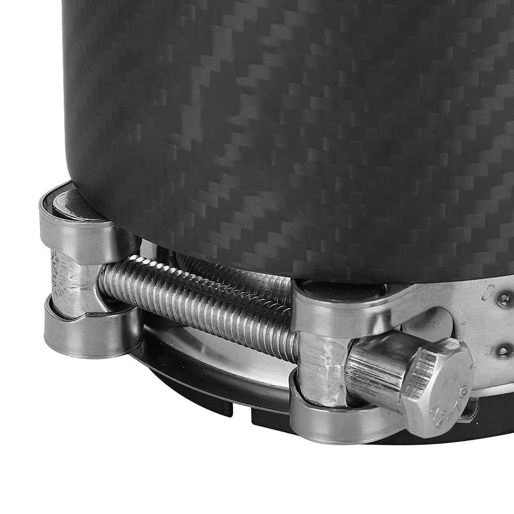 Garganta de Cola, Fibra de Carbono Entrada de 80 Mm Salida de 101 Mm Garganta de Cola Reemplazo de Punta de Tubo de Escape Mate de Lado Recto para CX5 CX4 (Todo negro mate)