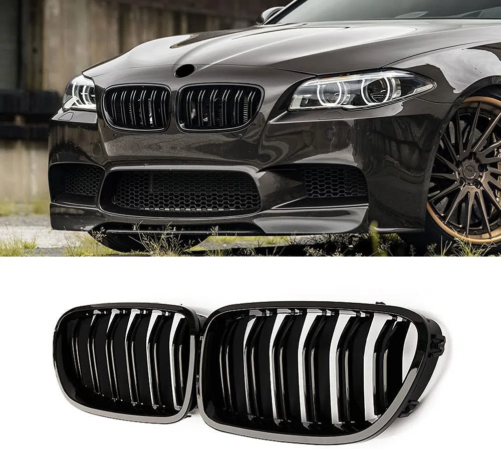 F10 Rejilla De Radiador para BMW Serie 5 F10 F11 M5 Parrilla F10 F11 riñones Serie 5 Doble Negro 2010-2017