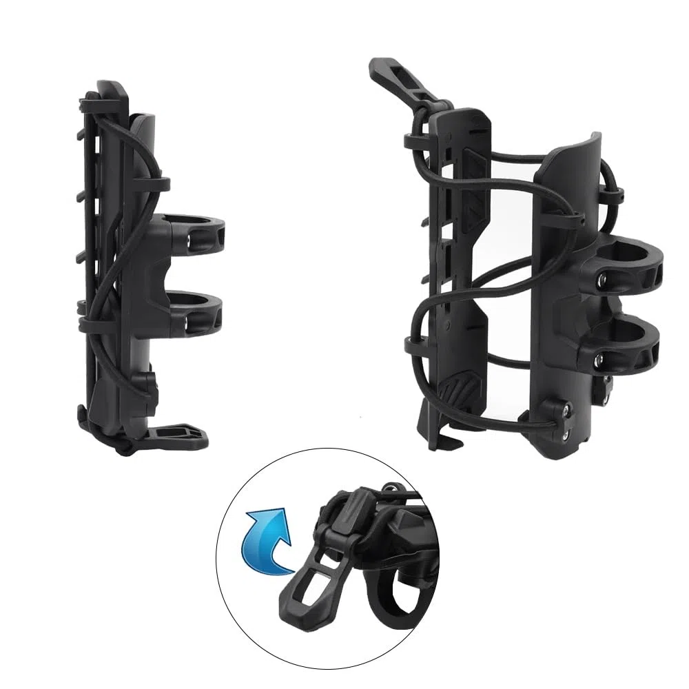 Shkalacar Soporte para Botella de Moto, Soporte para Botella, Protector de Parachoques Ajustable y de Liberación Rápida, Soporte para Bebidas en Maletero Trasero