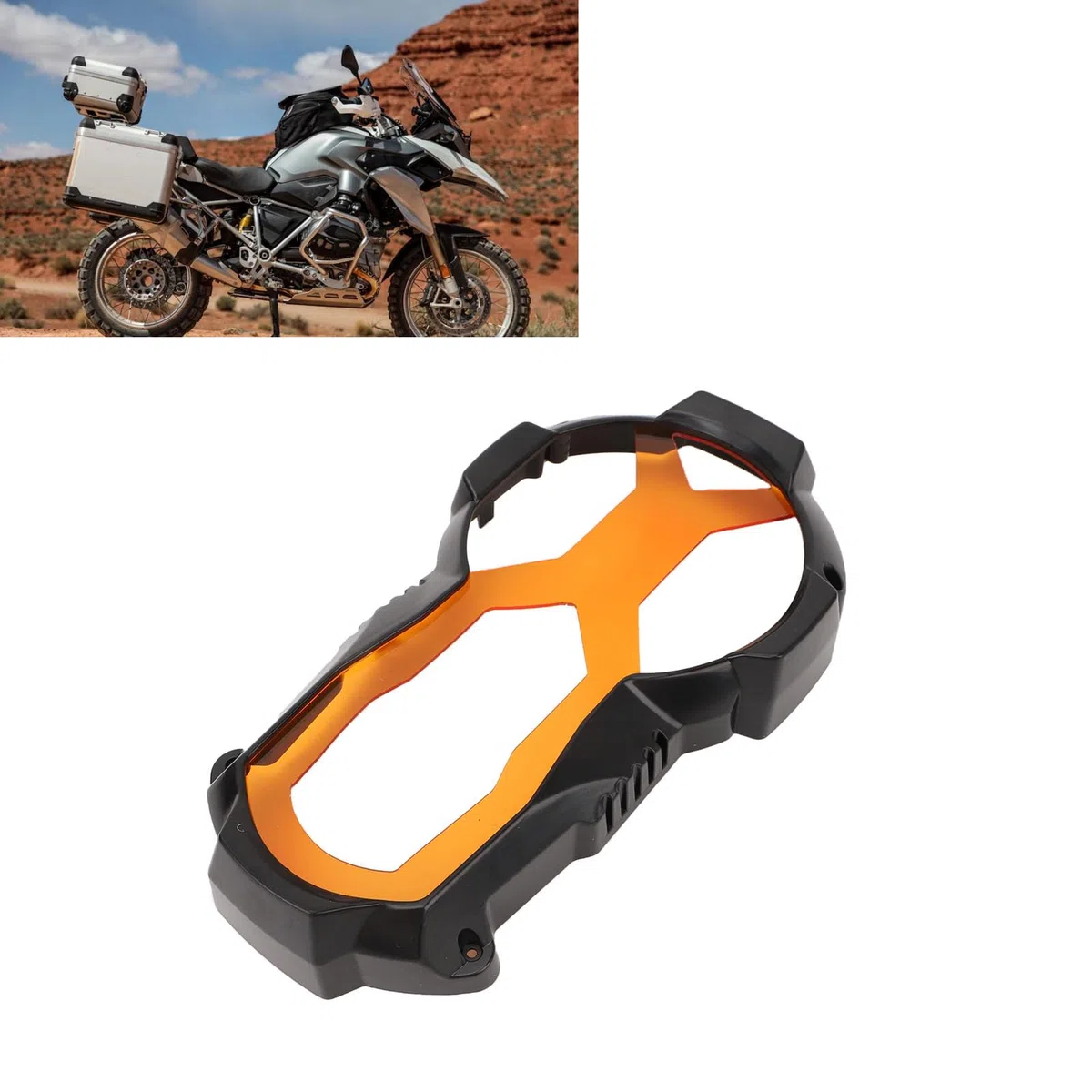 Yctze Cubierta Protectora de Acero Inoxidable para Faros Delanteros de Motocicleta R1200GS R1250GS Ont o Luz o Cubierta para Motocicleta (Lente de lámpara tipo X)