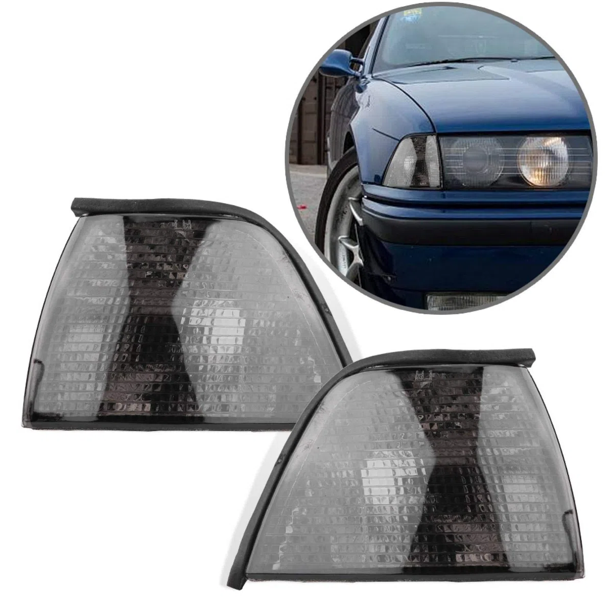 Yctze para faros para e36 compact intermitentes e36 e36 sedan lights Par de cubiertas para luces de esquina para Serie 3 318i 325i E36 4DR Sedan & Wagon 92-98 Cubierta de luz de esquina Cubierta