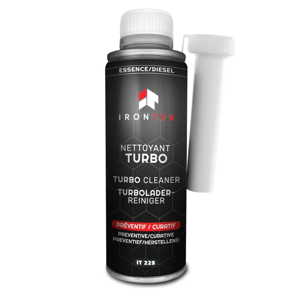 Limpiador Turbo Gasolina y Diesel 300ml - Irontek IT225 | Decalaminiza Turbocompresor sin Desmontaje | Previene Gripaje | Limpia Geometría Variable | Preventivo y Curativo | Compatible Post-Combustión