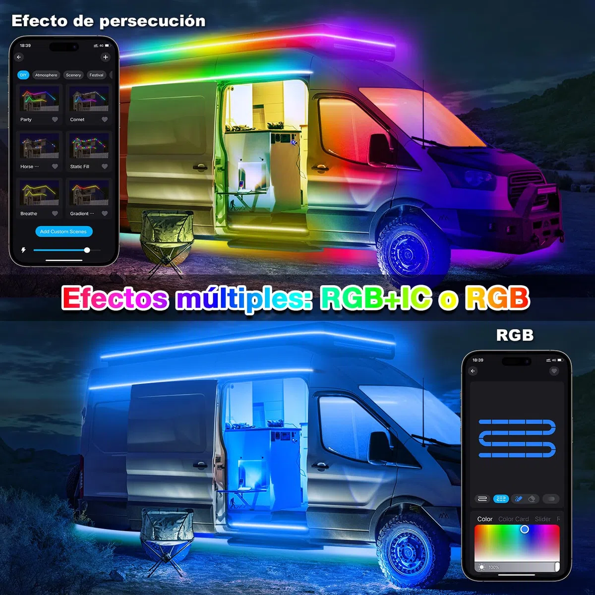 Lichaser Tira de luces Ip68 1M