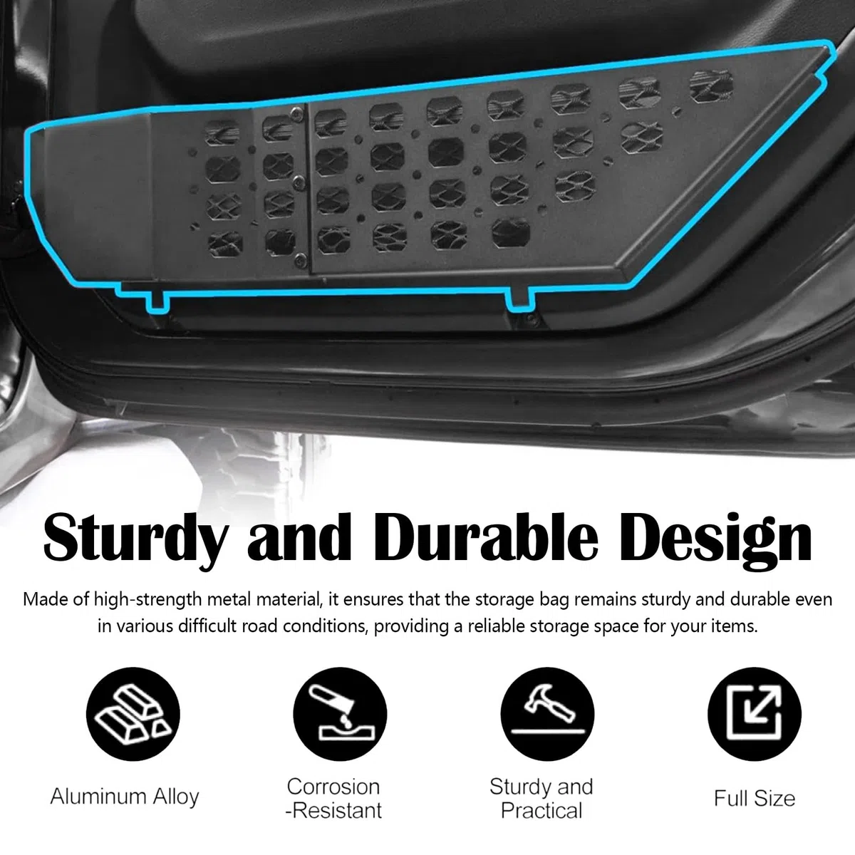 Caja De Almacenamiento De Puerta Delantera Para Jeep Wrangler, Caja De Almacenamiento De Metal, Organizador Lateral De Puerta Para Jeep Wrangler JL JLU 4xe 2018-2024