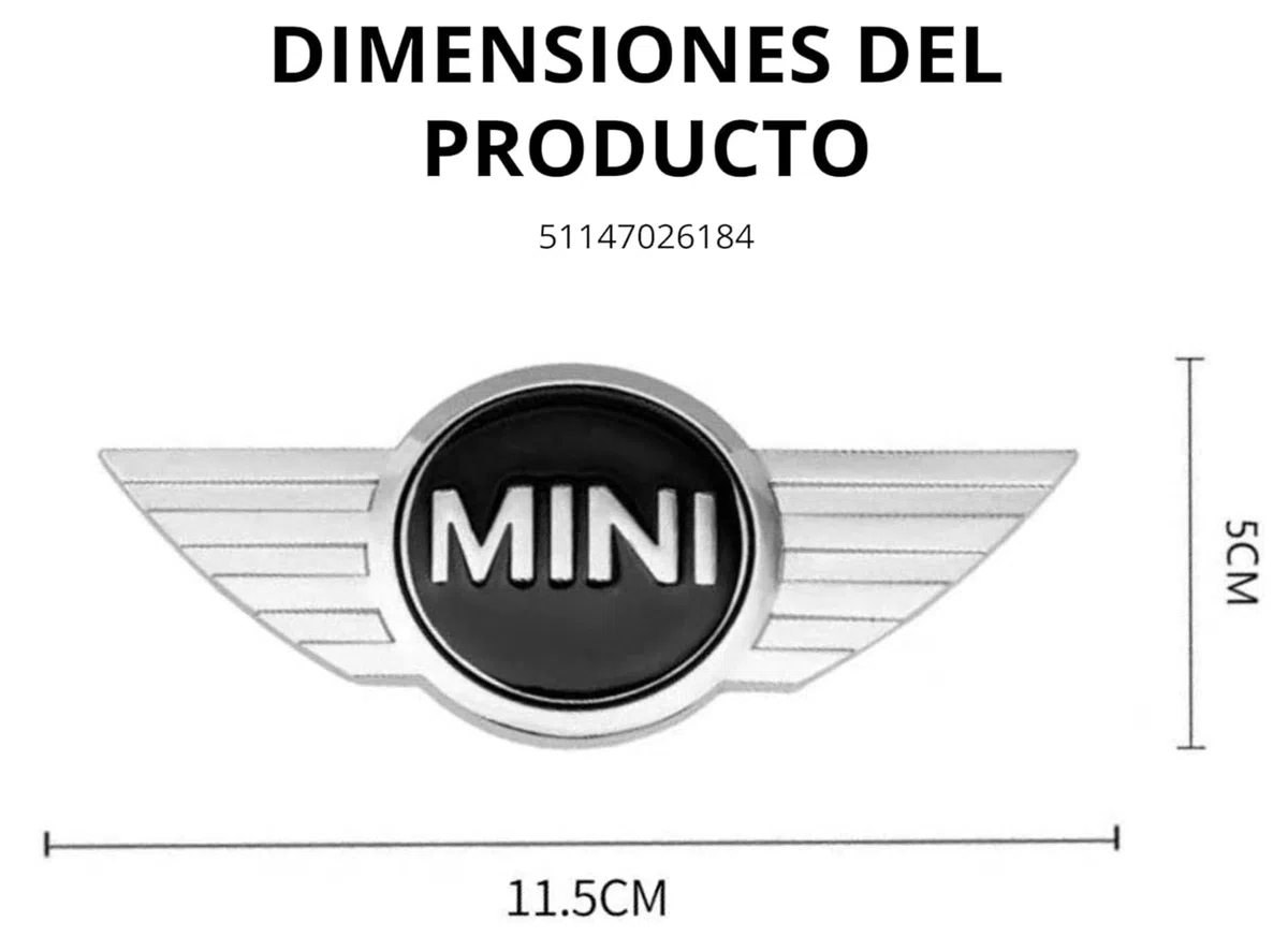 Emblema, mini insignia para el capó delantero R50 y R52 de BMW, 51147026184