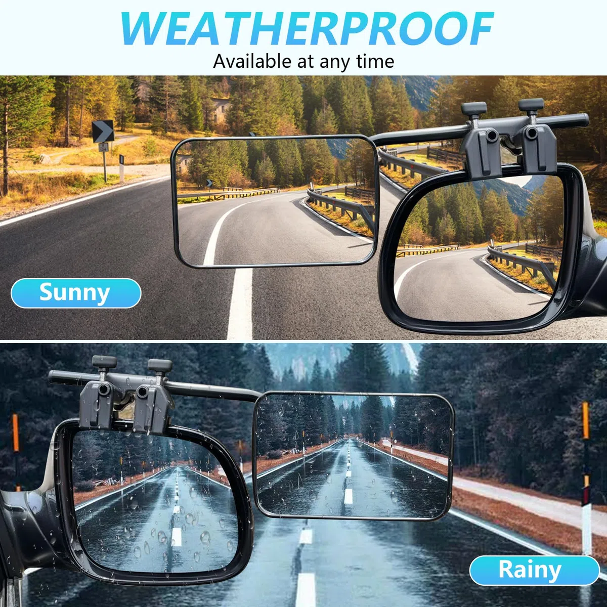 2 Pack Retrovisor Caravana, Orifesio Retrovisores Caravana Ajustable, Espejos Caravana Coche, Retrovisores Caravana Coche, Espejo para Caravana Universal, Espejo Exteriores Caravana