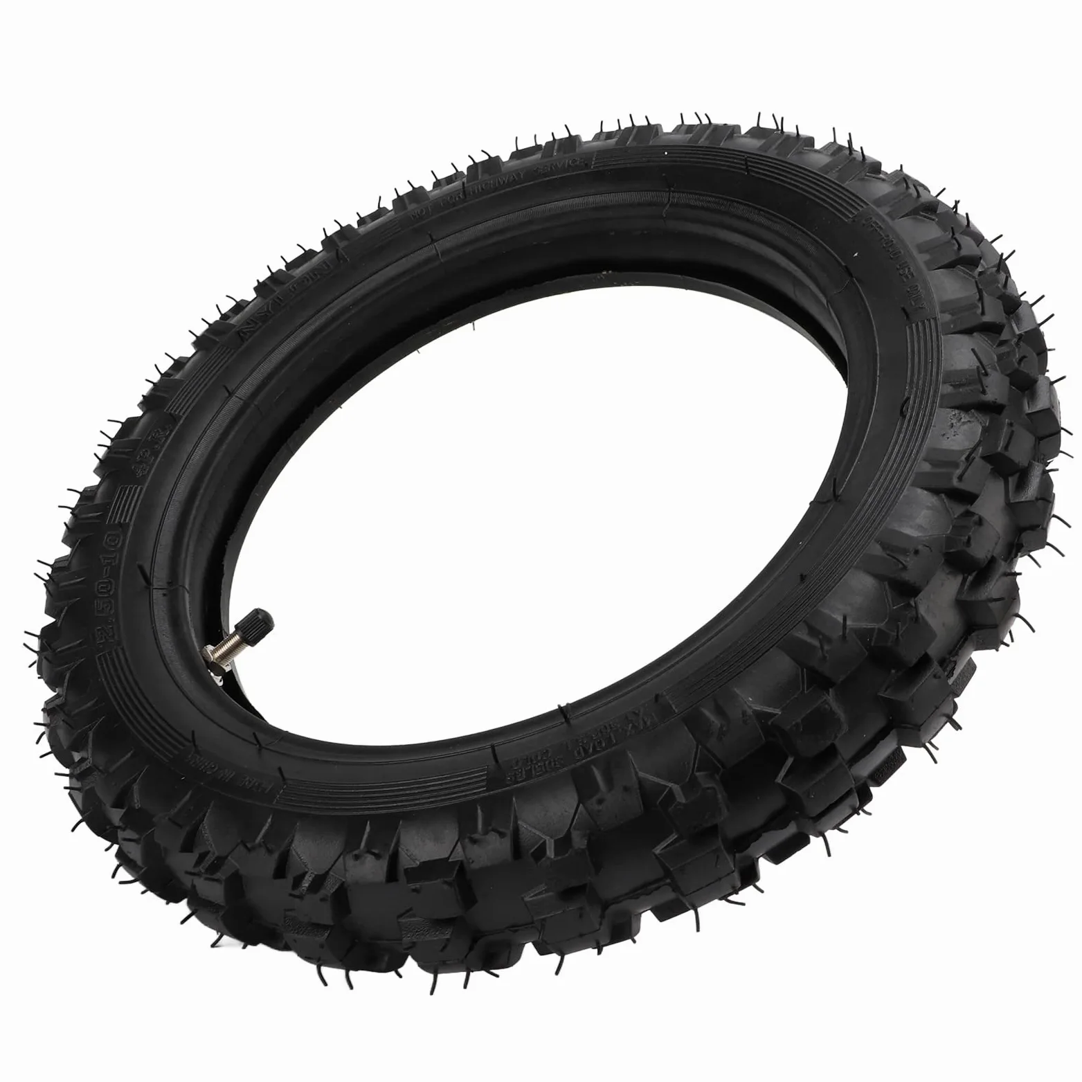 KIMISS Neumático y cámara 2.50-10 para CRF50, Compatible con MVX70, válvula Recta, Kit Off Road, Repuesto Todoterreno