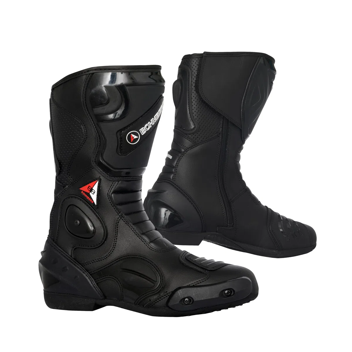Botas de moto para hombre, deportivas, de piel, estables,protectores reforzados integrados, con protección en los tobillos, ergonómicas, botas moteras, biker, motorista
