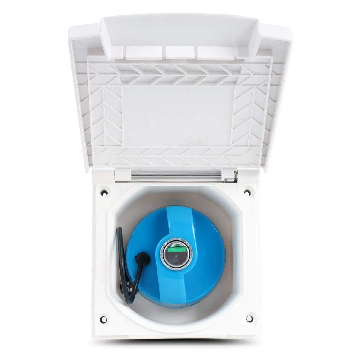 Boquilla de llenado de agua con tapa para caravana, autocaravana, tapa de depósito de agua, con cerradura, color blanco