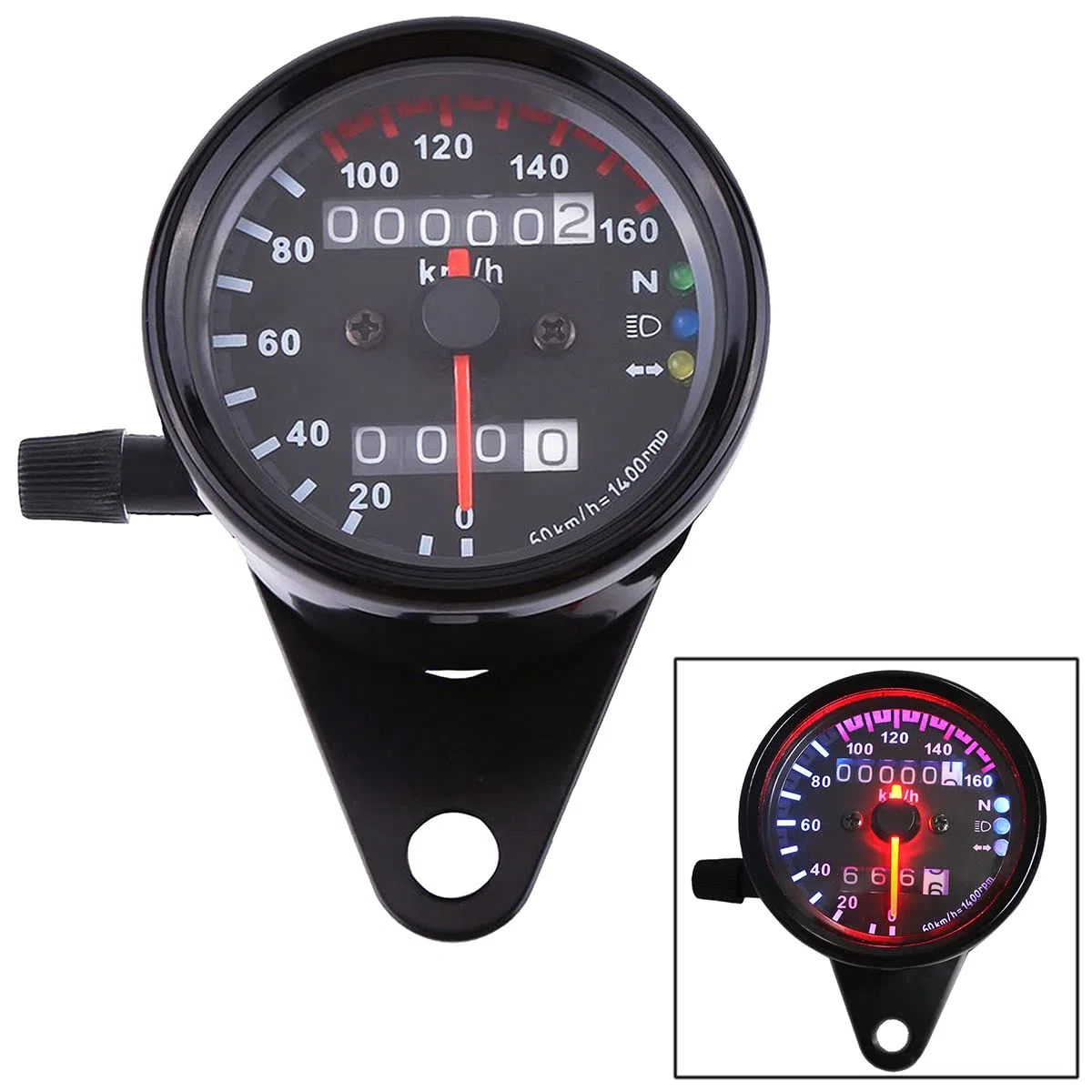 de 12V Velocímetro de Motocicleta,tacómetro,velocímetro con retroiluminación LED,Ajuste Universal para Todas Las Motocicletas