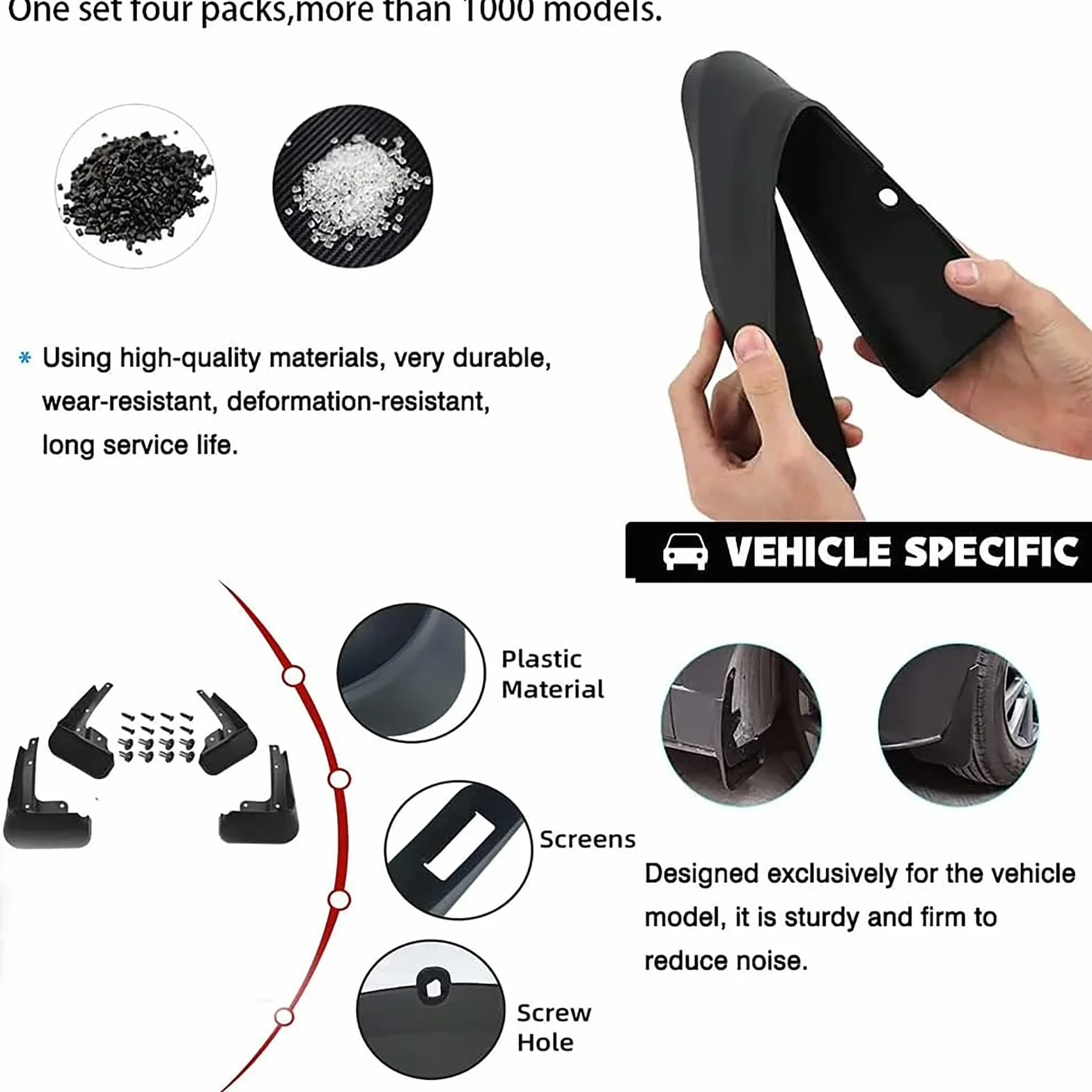 Coche Faldillas Antibarro para KIA Niro HEV 2023-2024 Guardabarros Delanteros Traseros Carrocería Protector contra Salpicaduras Auto Accesorios 4PC,Send 1 Car Towel